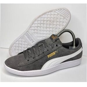 Puma Women's Vikky Soft Foam Comfort Casual Suede Sneakers Grey/White Sz 7 LKNW